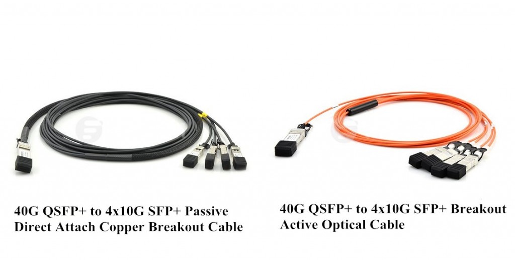 40G QSFP+ to 4x10G SFP+ direct attach cables