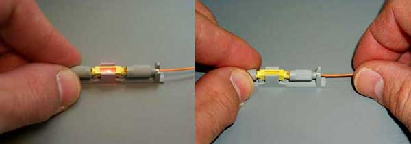 Mechanical fiber optic splicing 